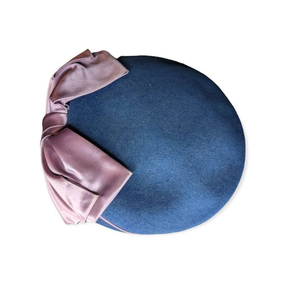 Vintage Valerie Modes Genuine Fur Felt Blue & Pink Bow Hat main image 12